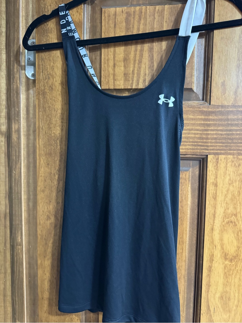 Under Armour Black Performance Scoop Tank with Branded Straps